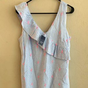 Crown and Ivy Size M Flamingo Seersucker Dress